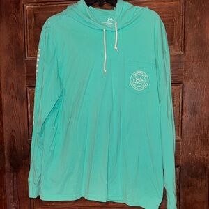 Southern Tide Men's Hooded Long-Sleeve Rash Guard in Aqua